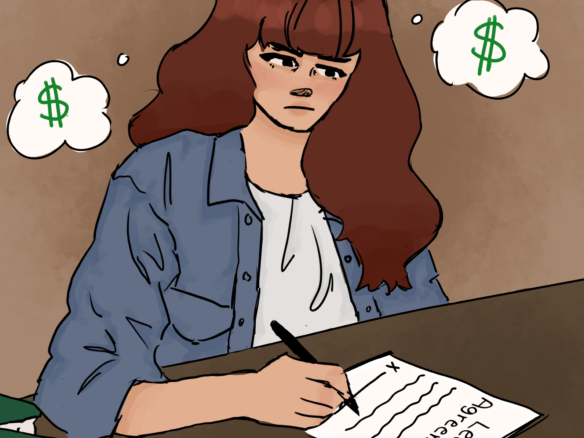 Illustration of someone filling out a form
