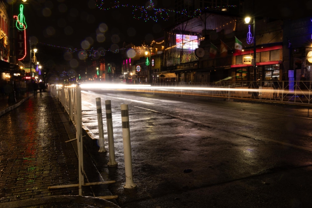 Sixth Street at night